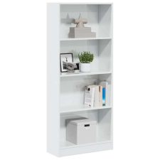 vidaXL magasfényű fehér szerelt fa könyvespolc 60 x 24 x 143 cm bútor