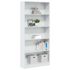 vidaXL magasfényű fehér szerelt fa könyvespolc 80 x 24 x 176 cm bútor