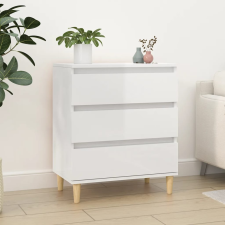 vidaXL magasfényű fehér szerelt fa tálalószekrény 60 x 35 x 70 cm bútor