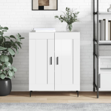 vidaXL magasfényű fehér szerelt fa tálalószekrény 69,5 x 34 x 90 cm bútor