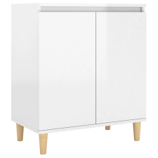 vidaXL magasfényű fehér tálalószekrény tömör falábakkal 60x35x70 cm (806073) bútor