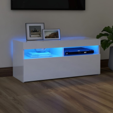 vidaXL magasfényű fehér TV-szekrény LED-lámpákkal 90 x 35 x 40 cm bútor