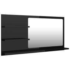 vidaXL magasfényű fekete forgácslap fürdőszobai tükör 90x10,5x45 cm (805022) fürdőszoba bútor