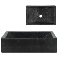 vidaXL magasfényű fekete márvány mosdókagyló 45 x 30 x 12 cm (142772) szaniter