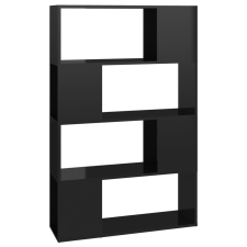 vidaXL magasfényű fekete térelválasztó könyvszekrény 80x24x124,5 cm (809141) bútor