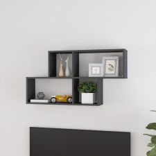 vidaXL magasfényű szürke forgácslap fali polc 100 x 18 x 53 cm bútor