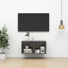 vidaXL magasfényű szürke forgácslap fali TV-szekrény 37 x 37 x 72 cm bútor