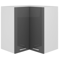 vidaXL magasfényű szürke forgácslap függő sarokszekrény 57x57x60 cm bútor