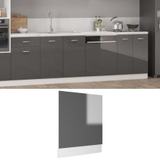 vidaXL magasfényű szürke forgácslap mosogatógép-panel 59,5 x 3 x 67 cm beépíthető gépek kiegészítői