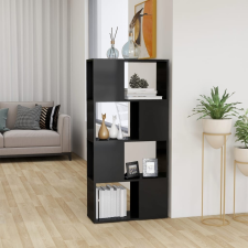vidaXL magasfényű szürke térelválasztó könyvszekrény 60x24x124,5 cm bútor