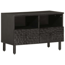 vidaXL Mangófa TV-szekrény - Fekete - 70x33x46 cm bútor