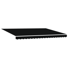 vidaXL Manuális Behúzható Napellenző LED-del Fekete 450x350 cm (3331126) kerti bútor