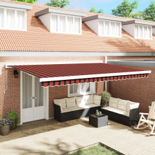 vidaXL Manuális behúzható napellenző narancssárga és barna, 500x300 cm kerti bútor