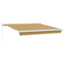 vidaXL Manuális Behúzható Napernyő Többszínű Csík 350x250 cm (3330315) kerti bútor