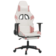 vidaXL masszázs funkciós Gamer szék #fehér-rózsaszín forgószék
