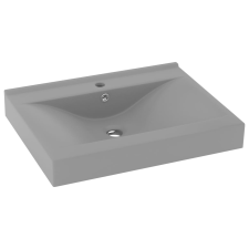 vidaXL matt világosszürke kerámia luxus mosdó csapfurattal 60 x 46 cm (147026) szaniter