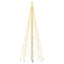 vidaXL meleg fehér 1400 LED-es karácsonyfa fémoszloppal 5 m (328632) műfenyő