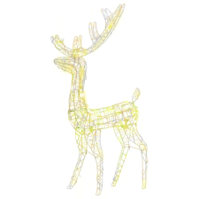 vidaXL meleg fehér akril karácsonyi rénszarvas dísz 140 LED-del 120 cm (329781) karácsonyfa izzósor