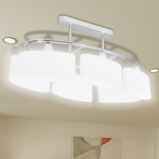 vidaXL Mennyezeti Lámpa Ellipszoid Üveg Búrával 6 E14-es izzóval kültéri világítás