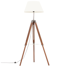 vidaXL mézbarna-fehér háromlábú tömör tíkfa állólámpa 141 cm (288077) világítás