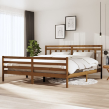 vidaXL mézbarna tömör fa ágykeret 200 x 200 cm ágy és ágykellék