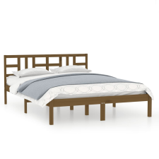 vidaXL mézbarna tömör fa ágykeret 200 x 200 cm (3105428) ágy és ágykellék