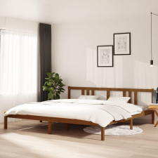 vidaXL mézbarna tömör fa ágykeret 200x200 cm ágy és ágykellék
