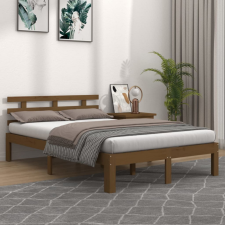vidaXL mézbarna tömör fa ágykeret 200x200 cm ágy és ágykellék