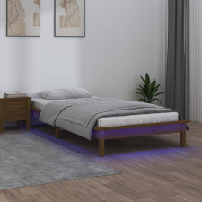 vidaXL mézbarna tömör fa ágykeret LED-ekkel 100 x 200 cm ágy és ágykellék