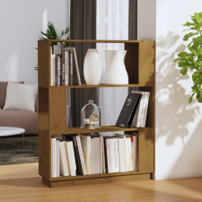 vidaXL mézbarna tömör fa könyvszekrény/térelválasztó 80x25x101 cm bútor