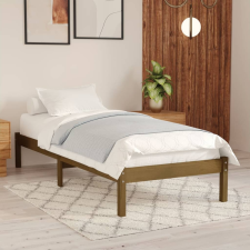 vidaXL mézbarna tömör fenyőfa ágykeret 100 x 200 cm ágy és ágykellék