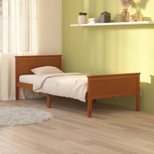 vidaXL Mézbarna tömör fenyőfa ágykeret 100 x 200 cm ágy és ágykellék
