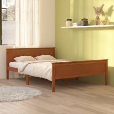 vidaXL Mézbarna tömör fenyőfa ágykeret 120 x 200 cm ágy és ágykellék