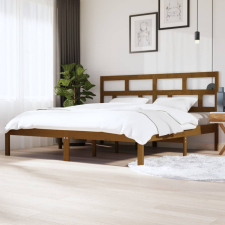 vidaXL Mézbarna tömör fenyőfa ágykeret 200 x 200 cm ágy és ágykellék
