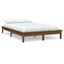 vidaXL mézbarna tömör fenyőfa ágykeret 200 x 200 cm (820564) ágy és ágykellék
