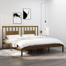 vidaXL mézbarna tömör fenyőfa ágykeret 200x200 cm ágy és ágykellék