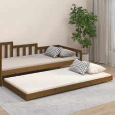 vidaXL Mézbarna tömör fenyőfa ágykeret 80 x 200 cm ágy és ágykellék