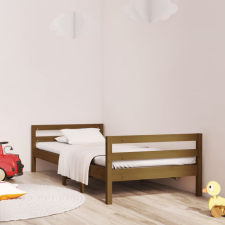 vidaXL Mézbarna tömör fenyőfa ágykeret 90 x 200 cm ágy és ágykellék