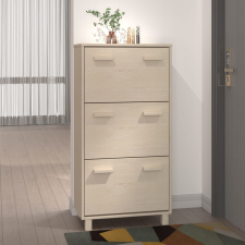vidaXL mézbarna tömör fenyőfa cipősszekrény 59,5 x 35 x 117 cm bútor