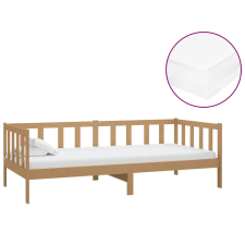 vidaXL mézbarna tömör fenyőfa dívány matraccal 90 x 200 cm (3083622) ágy és ágykellék