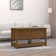 vidaXL mézbarna tömör fenyőfa dohányzóasztal 102 x 49 x 55 cm bútor