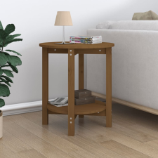 vidaXL mézbarna tömör fenyőfa dohányzóasztal 55 x 60 cm bútor