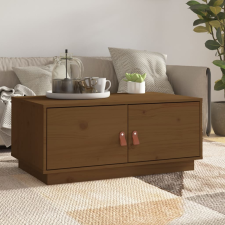 vidaXL mézbarna tömör fenyőfa dohányzóasztal 80 x 50 x 35 cm bútor