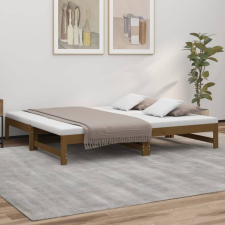 vidaXL mézbarna tömör fenyőfa kihúzható kanapéágy 2x(90x190) cm ágy és ágykellék