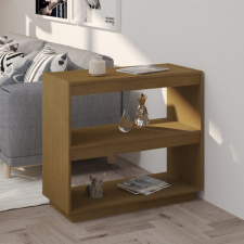 vidaXL mézbarna tömör fenyőfa könyvszekrény 80 x 35 x 71 cm bútor