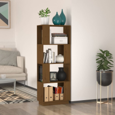 vidaXL mézbarna tömör fenyőfa könyvszekrény/térelválasztó 51x25x132 cm bútor