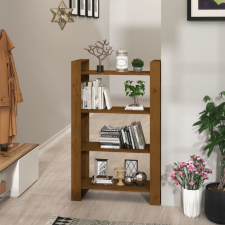 vidaXL mézbarna tömör fenyőfa könyvszekrény/térelválasztó 80x35x125 cm bútor