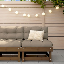 vidaXL mézbarna tömör fenyőfa középső kanapé párnákkal kerti bútor