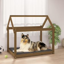 vidaXL Mézbarna tömör fenyőfa kutyaágy 101x70x90 cm szállítóbox, fekhely kutyáknak