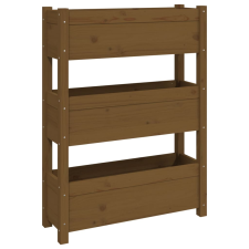 vidaXL mézbarna tömör fenyőfa növénytartó 77x25x104,5 cm (823937) kerti tárolás
